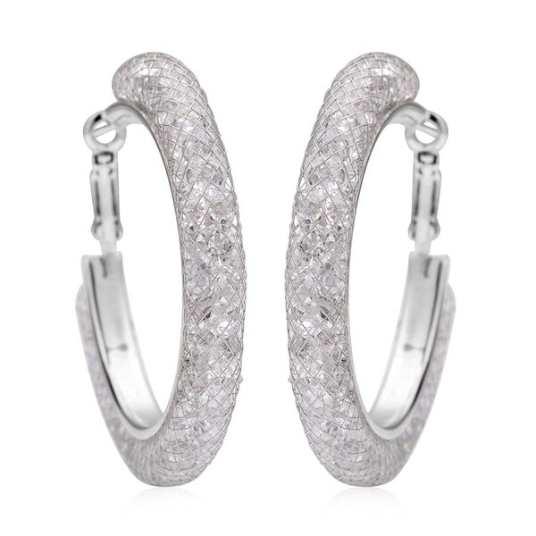 Wei&szlig;e Kristall-Ohrringe in Silberton - 37 ct.