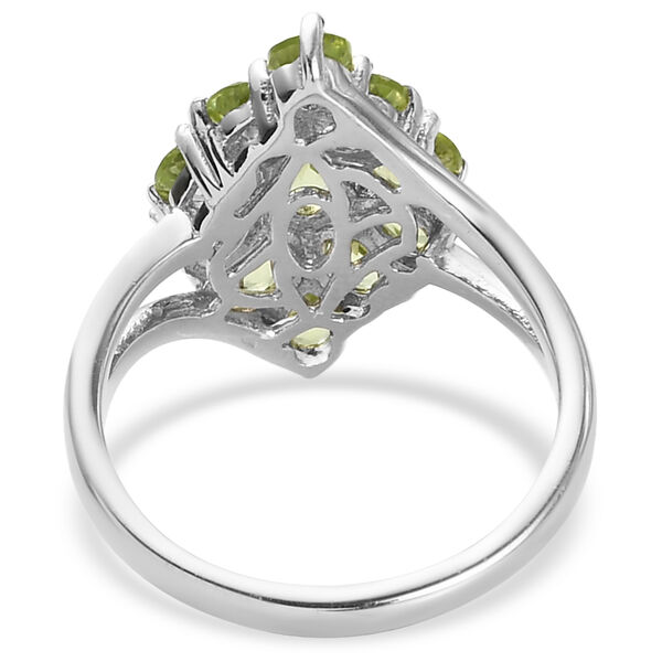 Nat&uuml;rlicher Peridot Ring 925 Silber platiniert  ca. 2,04 ct image number 6