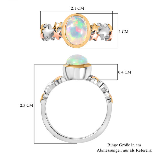 AA Nat&uuml;rlicher, &auml;thiopischer Welo Opal Ring 925 Silber YG und RG und PE (Gr&ouml;&szlig;e 18.00) ca. 0,83 ct image number 7