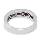 Rubin und Zirkon Half Eternity Band Ring 925 Silber platiniert (Größe 19.00) ca. 0,98 ct image number 3