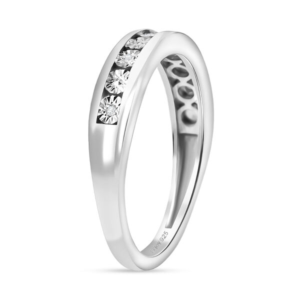 Half Eternity Ring mit Diamantakzenten, 925 Silber platiniert image number 5