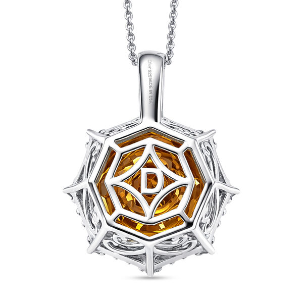 D'Joy Citrin und Moissanit Anh&auml;nger mit 50cm Kette - 12,96 ct. image number 4