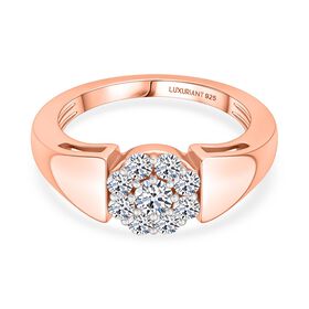 LUXURIANT DIAMOND - Lab Grown Diamant SI-GH SGL zertifiziert Ring 925 Silber 750 Roségold Vermeil (Größe 18.00) ca. 0.50 ct