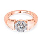 LUXURIANT DIAMOND - Lab Grown Diamant SI-GH SGL zertifiziert Ring 925 Silber 750 Roségold Vermeil (Größe 18.00) ca. 0.50 ct