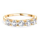 Moissanit Ring 925 Silber Gelbgold Vermeil (Größe 18.00) ca. 1,20 ct