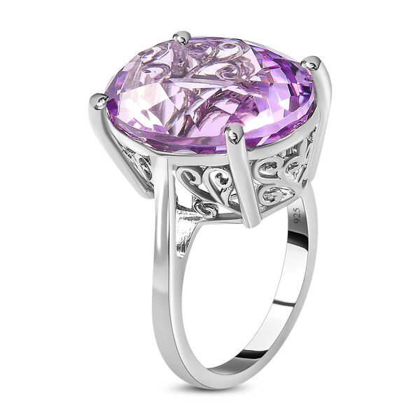 Rose De France Amethyst Ring, 925 Silber platiniert (Gr&ouml;&szlig;e 18.00) ca. 15,00 ct image number 5