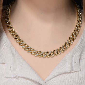 Wei&szlig;er Kristall Halskette ca. 50 cm Std Gelb