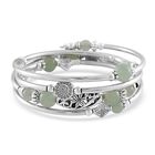 Grüner Aventurin Armband ca. Flexibles cm Schwarz oxidiert ca. 40.00 ct