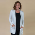 TAMSY - Jersey Cardigan mit offener Vorderseite für Damen, Größe 38, Creme