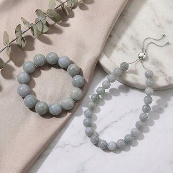 Nat&uuml;rliche wei&szlig;e flexible Jadeite Jade Halskette und Armband