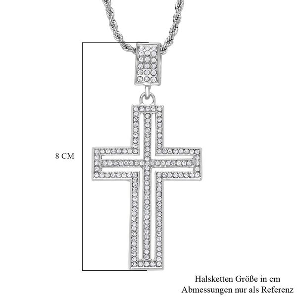 Wei&szlig;er Kristall-Anh&auml;nger mit Kette - 8 ct. image number 5