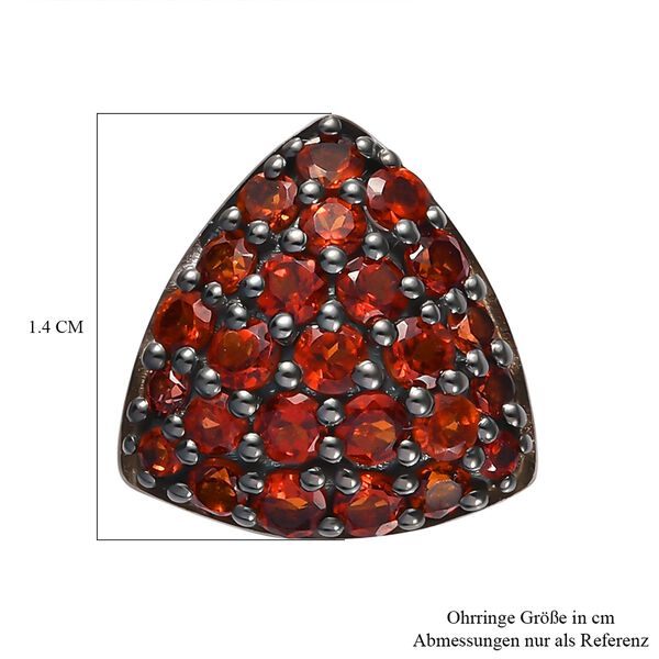 Mosambik Granat Ohrringe 925 Silber platiniert ca. 2,57 ct. image number 5