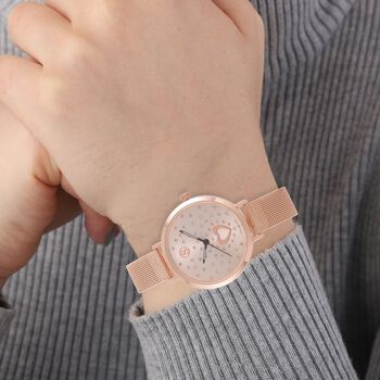 Wei&szlig;er Kristall Uhren 8.5 cm Reiner Edelstahl Std Rose