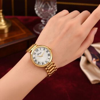 GENOA - Automatik-Armbanduhr mit Dandong-Uhrwerk, Edelstahl, vergoldet