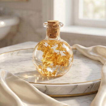 Glasflasche mit 916 Goldfolien