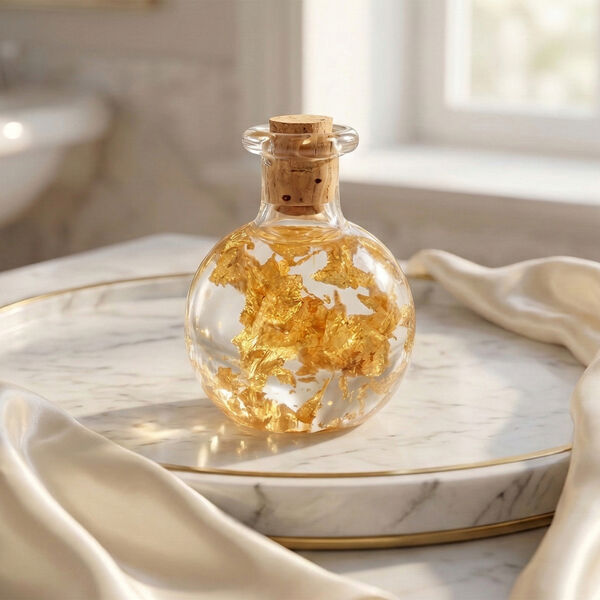 Glasflasche mit 916 Goldfolien image number 1