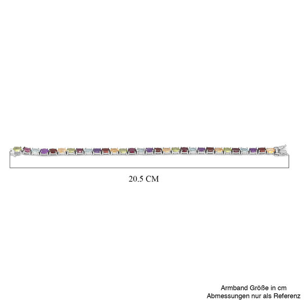 Mehrfarbiges Edelstein-Armband, ca. 20 cm, 925 Silber platiniert ca. 14,48 ct image number 3
