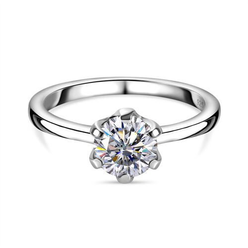 Moissanit Ring, 925 Silber platiniert, ca. 0,93 ct image number 0