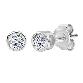 LUXURIANT DIAMOND- SGL zertifizierte VS-GH Labor Diamant Ohrringe in rhodiniertem 925 Silber - 0,50 ct.