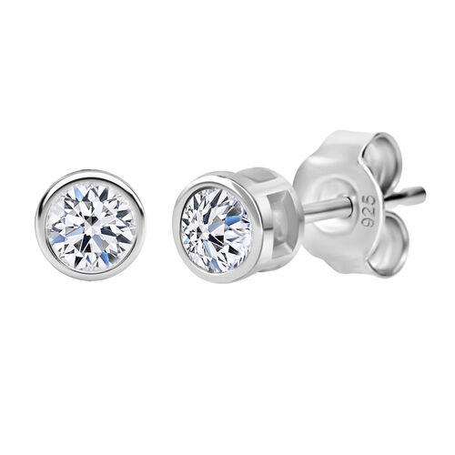 LUXURIANT DIAMOND- SGL zertifizierte VS-GH Labor Diamant Ohrringe in rhodiniertem 925 Silber - 0,50 ct. image number 0