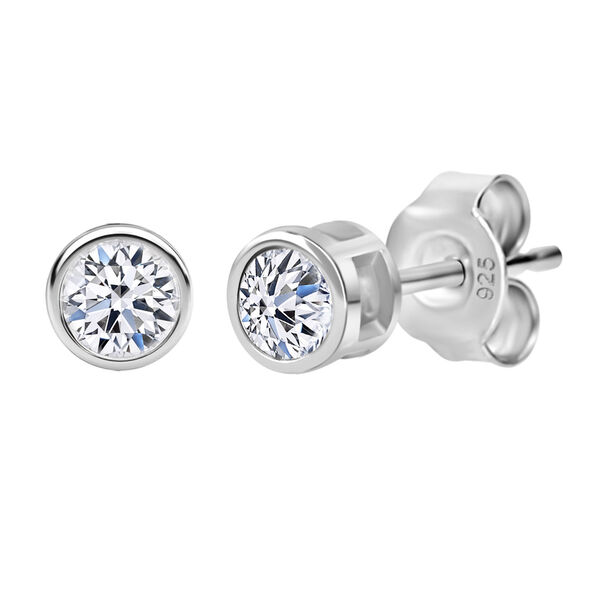 LUXURIANT SGL zertifizierte VS-GH Labor Diamant Ohrringe in rhodiniertem 925 Silber - 0,50 ct. image number 0