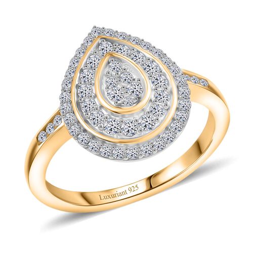 LUXURIANT DIAMOND - Lab Grown Diamant SI Ring 925 Silber 750 Gelbgold Vermeil (Größe 18.00) ca. 0.51 ct image number 3