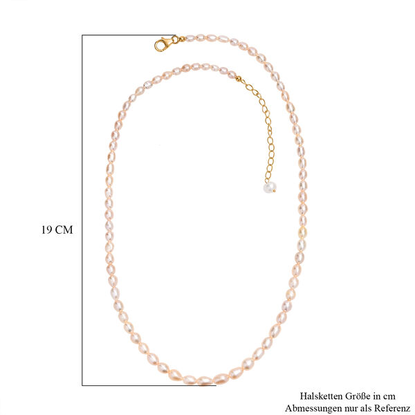 AA Pfirsich S&uuml;&szlig;wasser Perle Halskette, 45 cm image number 5