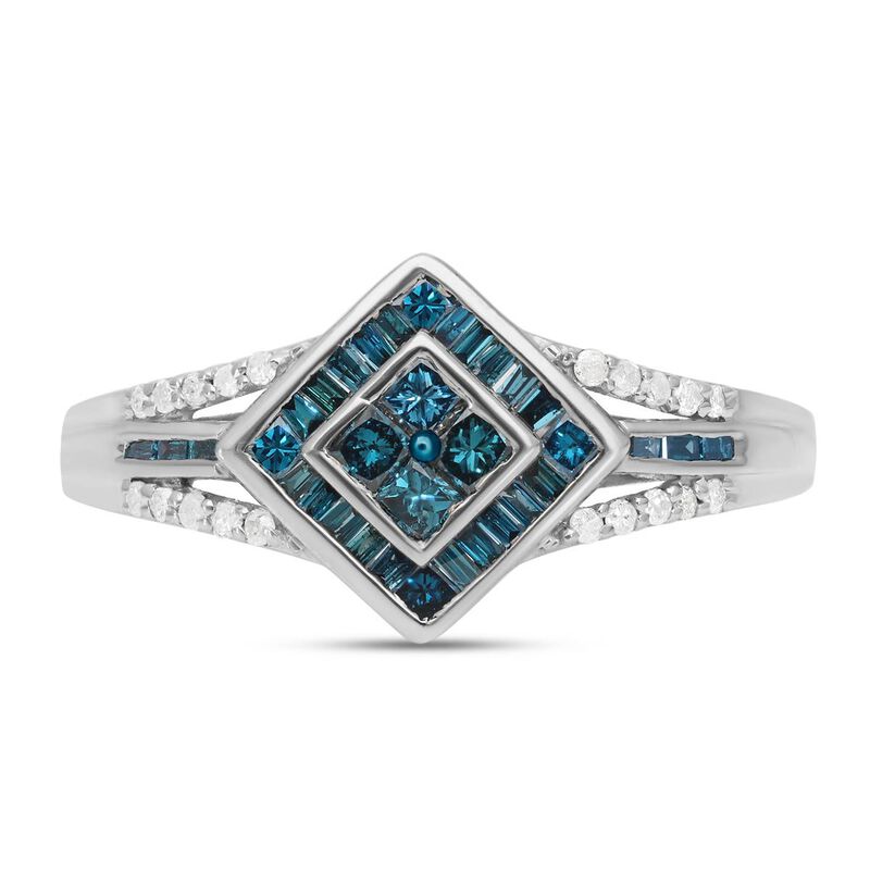 Blauer Diamant Ring 925 Silber platiniert  ca. 0,50 ct image number 0
