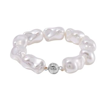 Wei&szlig;es Muschelkernperle Armband, 21,5cm