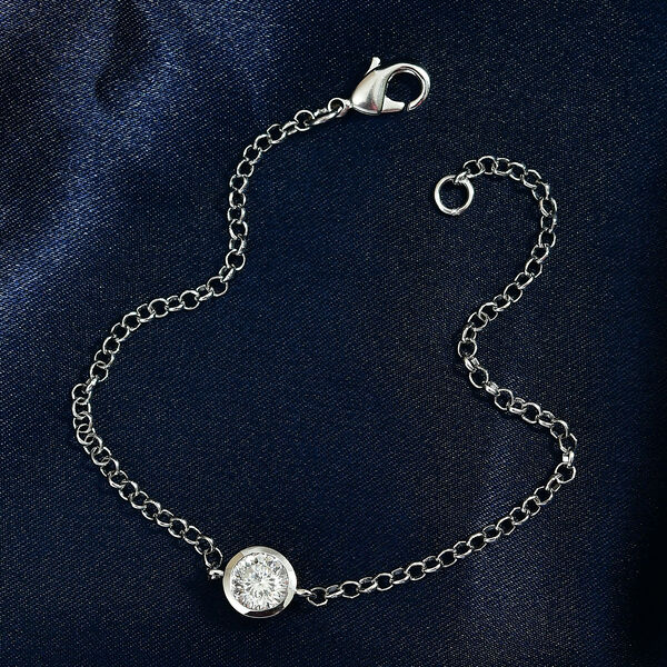 EVER TRUE 120 Facetten Moissanit Armband ca. 19 cm 316L Edelstahl ca. 0,97 ct. image number 1