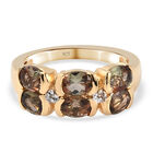 Natürlicher Jenipapo Andalusit und Zirkon Ring 925 Silber Gelbgold Vermeil  ca. 2,08 ct image number 0