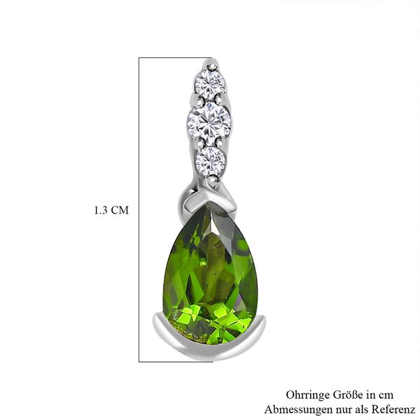 Nat&uuml;rliche Chromdiopsid und Zirkon-Ohrringe - 0,99 ct. image number 6