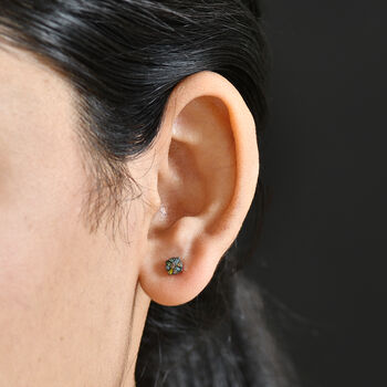 D'Joy Nat&uuml;rlicher Champagner Diamant, Blauer Diamant Ohrringe 925 Silber rhodiniert ca. 0.15 ct