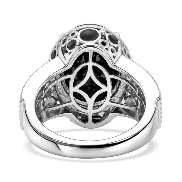 Elite Shungit Ring 925 Silber platiniert  ca. 3,63 ct image number 6