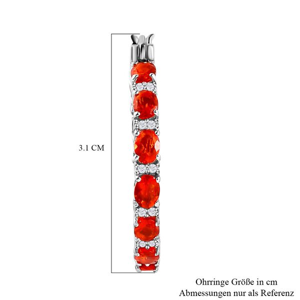 Mexikanische Kirschfeuer-Opal und Zirkon-Creolen - 3,46 ct. image number 5