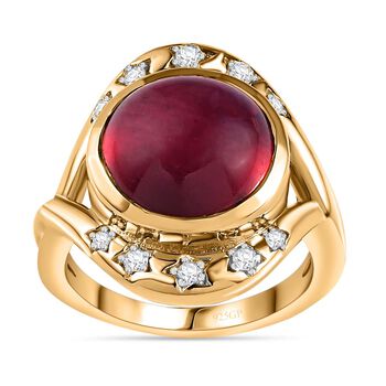 GP Celestial Dream Kollektion- Afrikanischer Rubin, Zirkon und blauer Saphir-Ring- 11,40 ct.