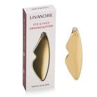 "FACE & EYE CRYOSCULPTOR Six-Sided Sculpting & Contouring Gua Sha 360° rolling eye massager Pure metal material Detachable magnetic rolling head SIZE: 120*38*10MM MATERIAL: METAL COLOR: GOLDEN"