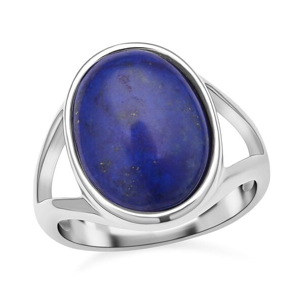 Lapislazuli-Ring, reiner Edelstahl  ca. 10,00 ct image number 4