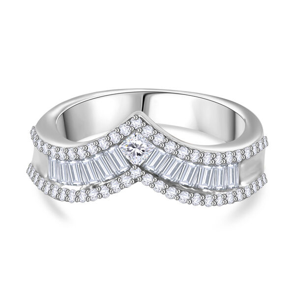 LUSTRO STELLA Wei&szlig;er Zirkonia-Ring, 925 Silber rhodiniert - 1,54 ct.