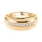Moissanit Ring 925 Silber 750 Gelbgold Vermeil (Größe 17.00) ca. 0,55 ct