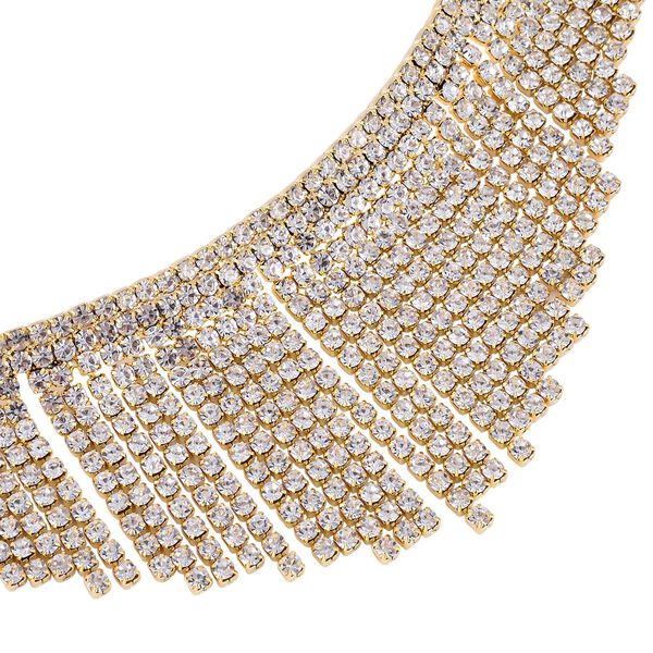 Kristall-Wasserfall-Design Halskette, ca. 40.5 cm, goldfarben image number 2