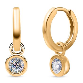 Moissanit Ohrringe, 925 Silber Gelbgold Vermeil, ca. 0.90 ct