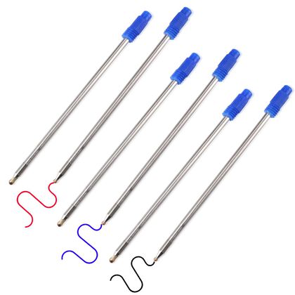 6er Set Stahlminen Nachf&uuml;ller, rot, blau, schwarz, 10cm