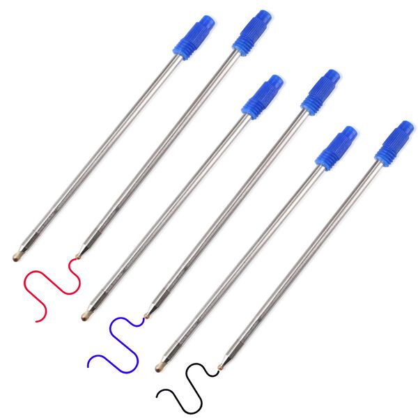 6er Set Stahlminen Nachf&uuml;ller, rot, blau, schwarz