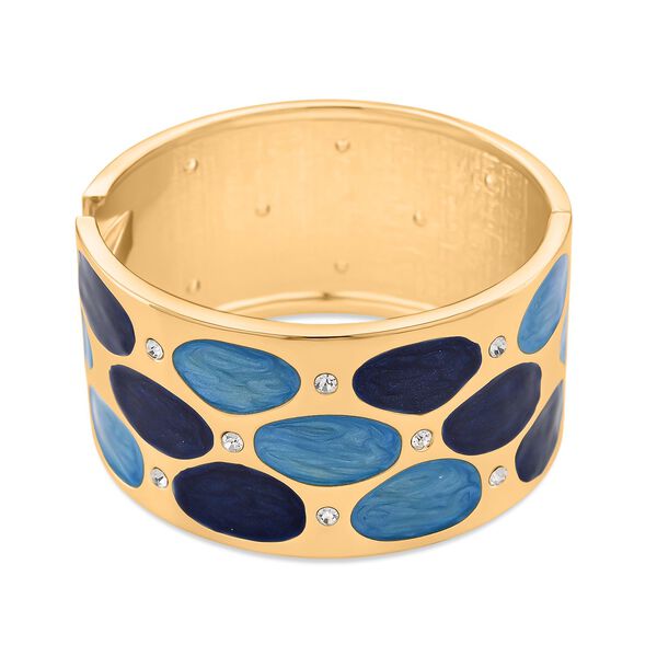 Weißer Kristall Armreif ca. 17 cm emailliert image number 0