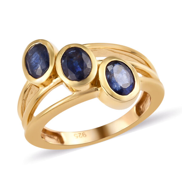 Masoala Saphir Trilogie-Ring, 925 Silber vergoldet, 1,77 ct. image number 4