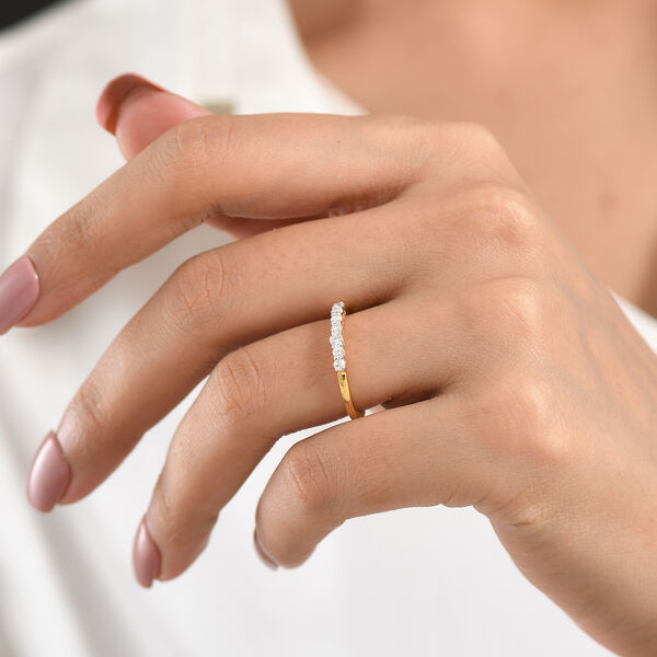 D'Joy SI-GH Labor Diamant Ring, 925 Silber 750 Gelbgold Vermeil - 0,25 ct. image number 2