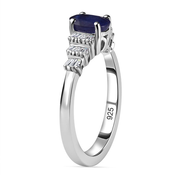 Masoala Saphir und Diamant Ring, 925 Silber platiniert, ca. 1,35 ct. image number 5