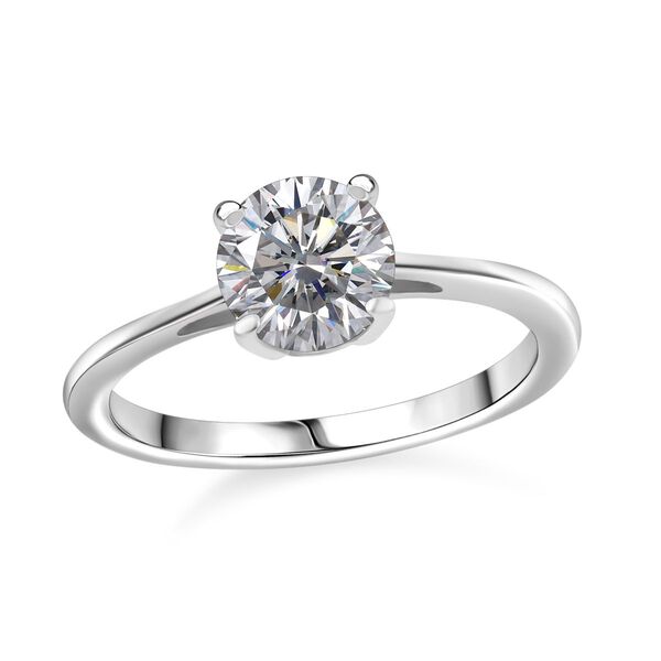 Moissanit Ring, 925 Silber platiniert - 0,94 ct. image number 4