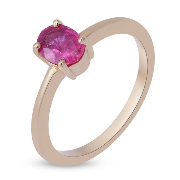 Nat&uuml;rlicher Mosambik Rubin Solit&auml;r Ring 585 Gelbgold image number 3